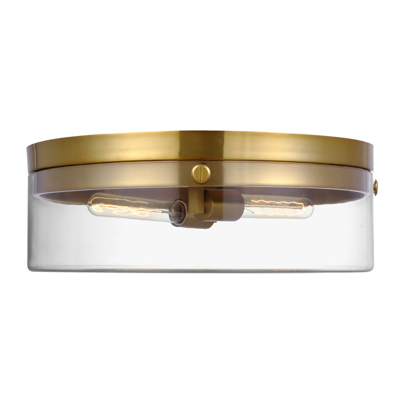"Luminaire élégant: Grand plafonnier encastré en laiton bruni Chapman & Myers Garrett"