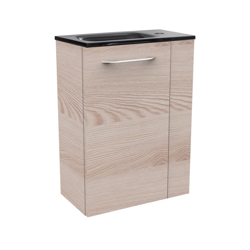 Bathroom Furniture Suite, Light Wood/Black