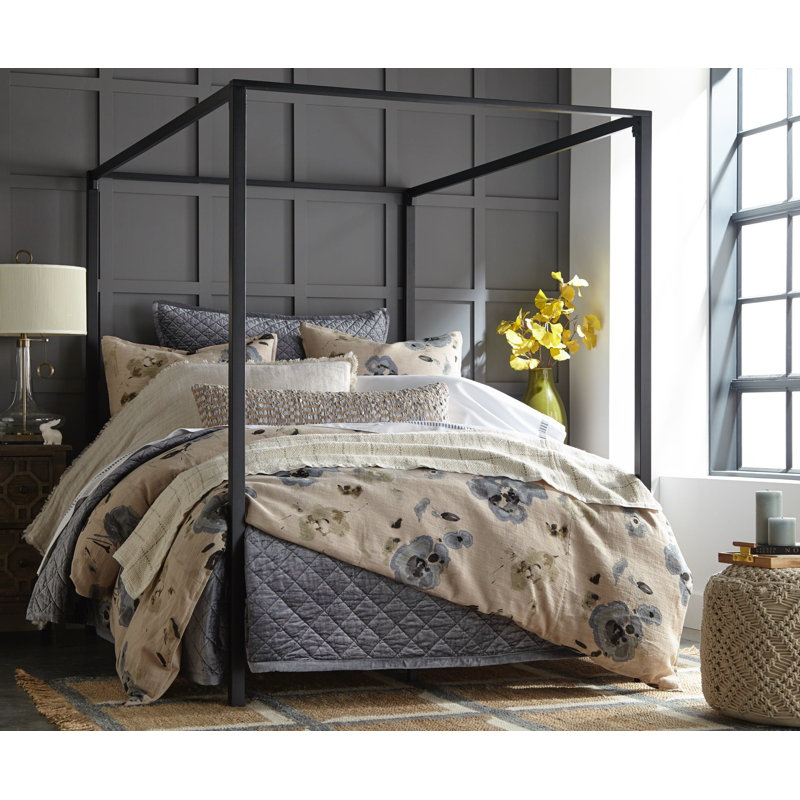 Chatteel, shampooing, pierre à chaux, roi, Taie décorative de très grande taille, Motif floral bleu / blanc