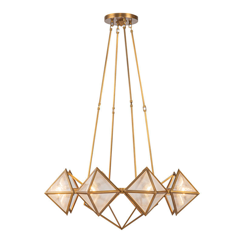 Cairo 8 - Light Chandelier, Vintage Brass