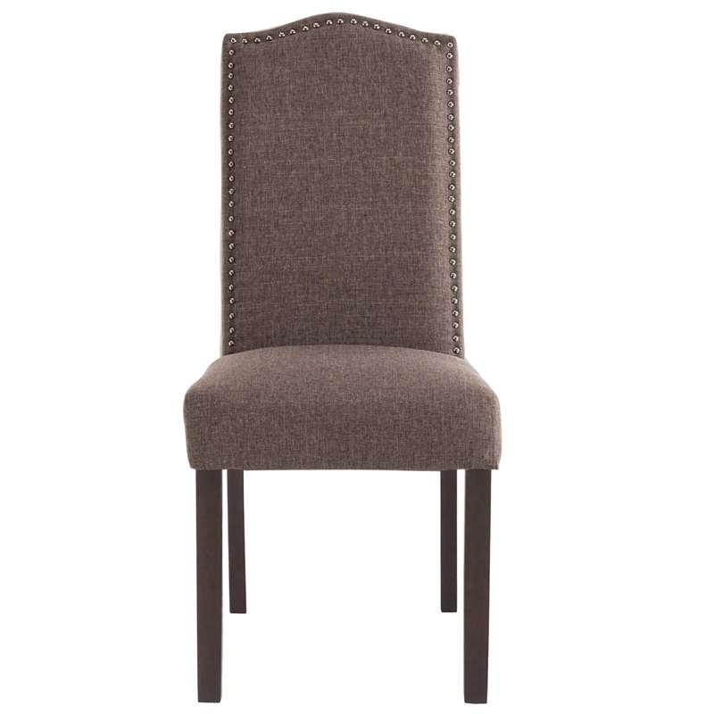 Fabric Upholstered Parsons Dining Chair ( Set of 2 ), Brown