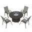 48ʺ Round 40,000 Btu Outdoor Fire Pit Table Set with Galvanized Steel Frame Textilene Chairs-1679697521