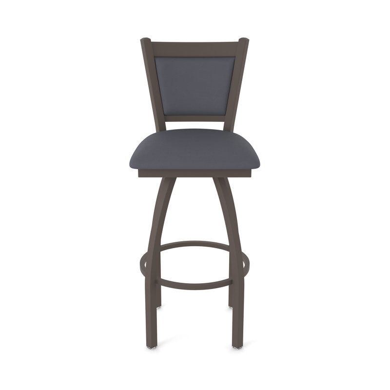Tabouret pivotant Hadleigh, Vinyle - tempête Canter, Bronze, Tabouret de bar (siège d’une hauteur de 30 po)