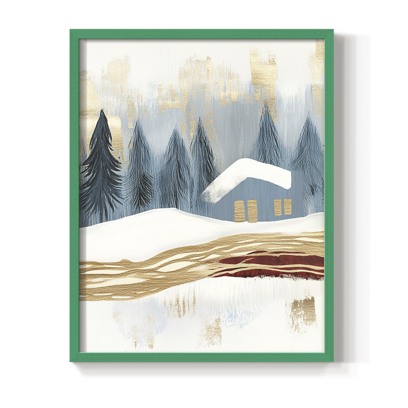 «Christmas Holiday Art CCLxxxiv», reproduction d'art encadrée - bois massif, H 15 po x l 12 po, Green