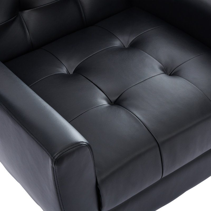 Fauteuil d'appoint Jaqueze, Similicuir noir