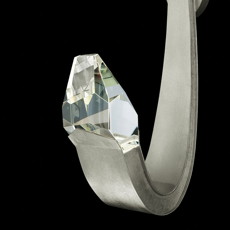 Strata LED Armed Sconce, Silver Leaf