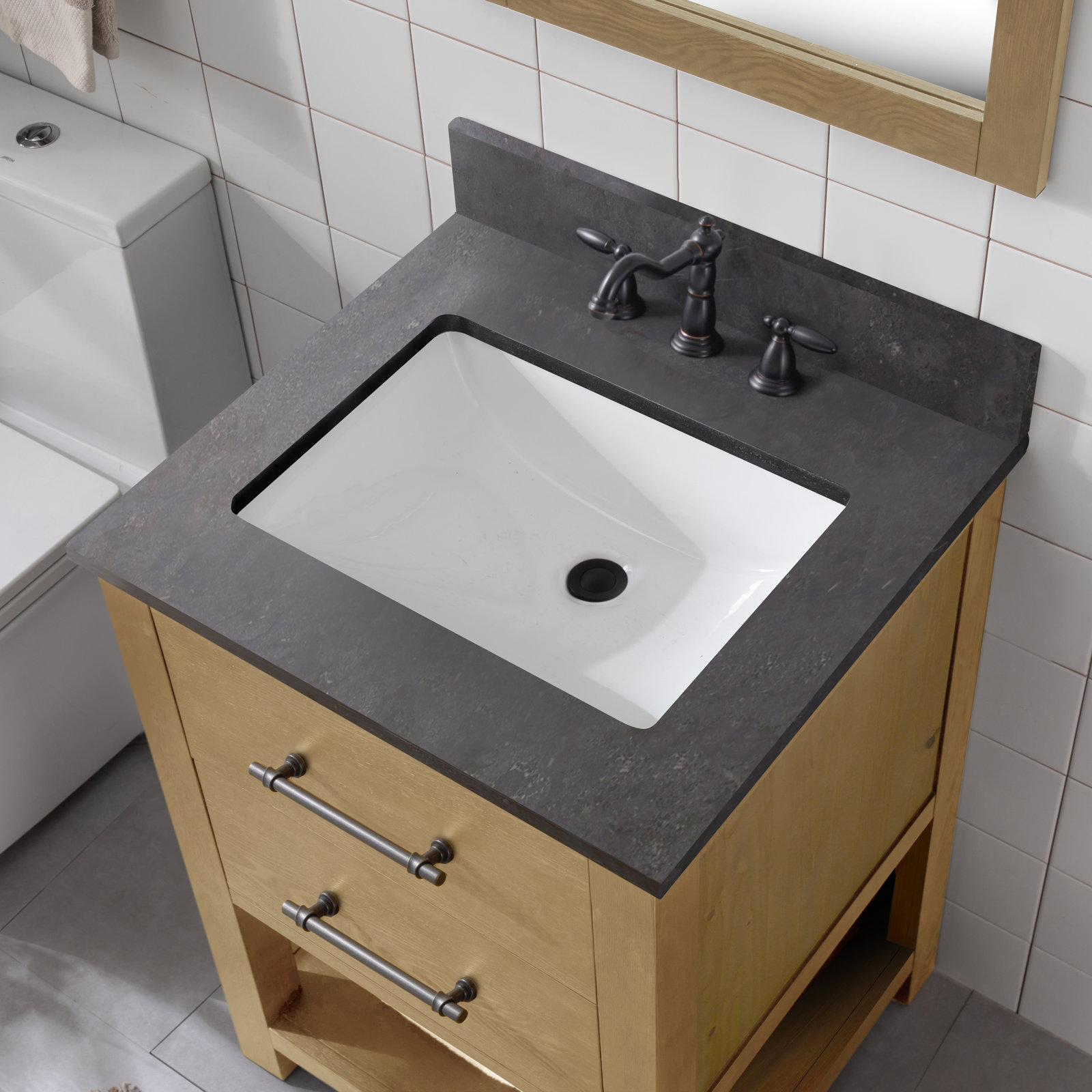 Keri 24'' Single Bathroom Vanity, Tan/Antique Black