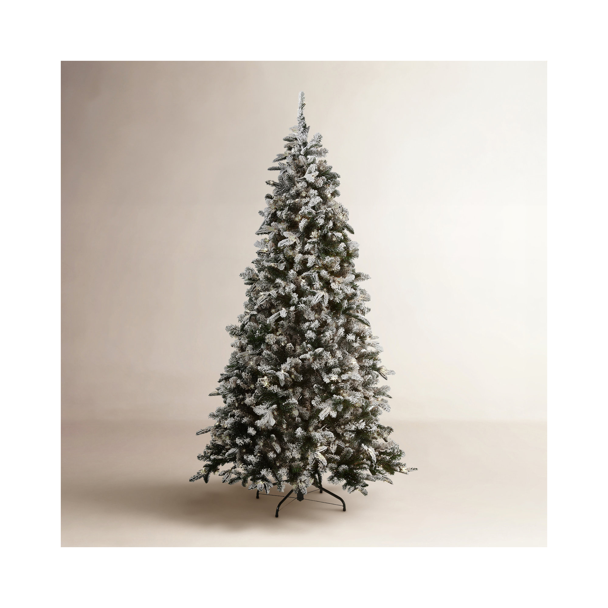 The Holiday Aisle® Snowy Everest Fir Medium Tree with Clear Lights, 7.5'