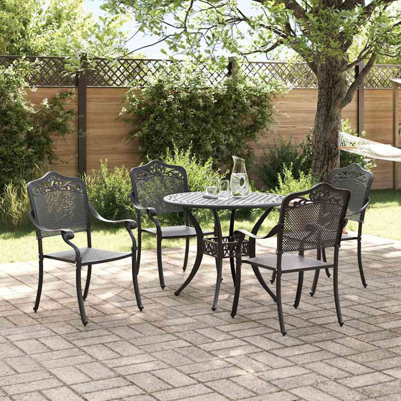 4 - Person Patio Dining Set with Square Table, Black
