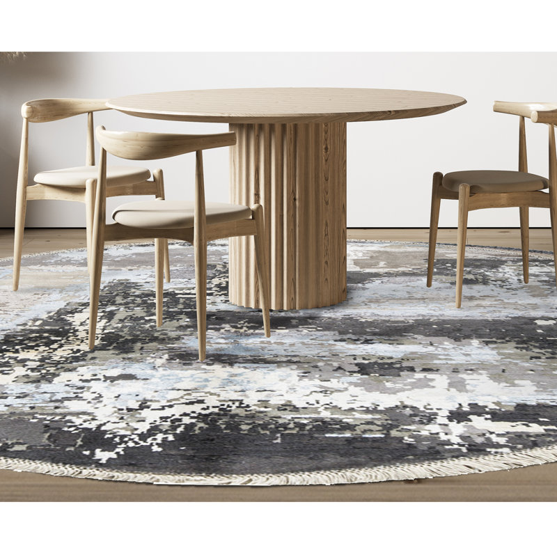 Abstract Area Rug, Round 5'