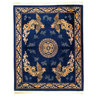 Oriental Area Rug in Navy Blue