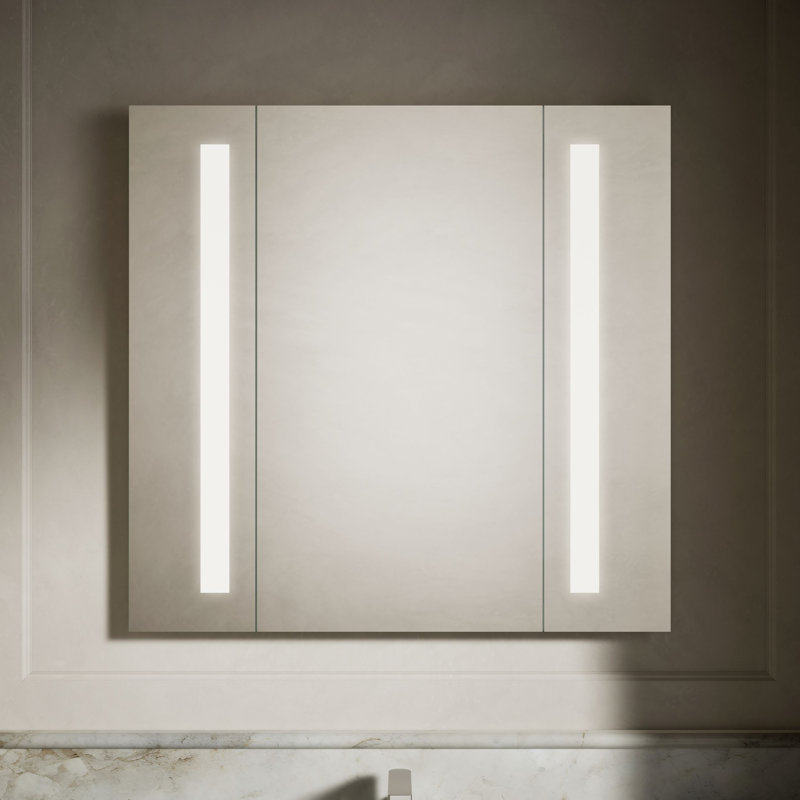 Miroir Verdera avec éclairage, miroir de salle de bain avec éclairage DEL intégré, 33 po x 34 po