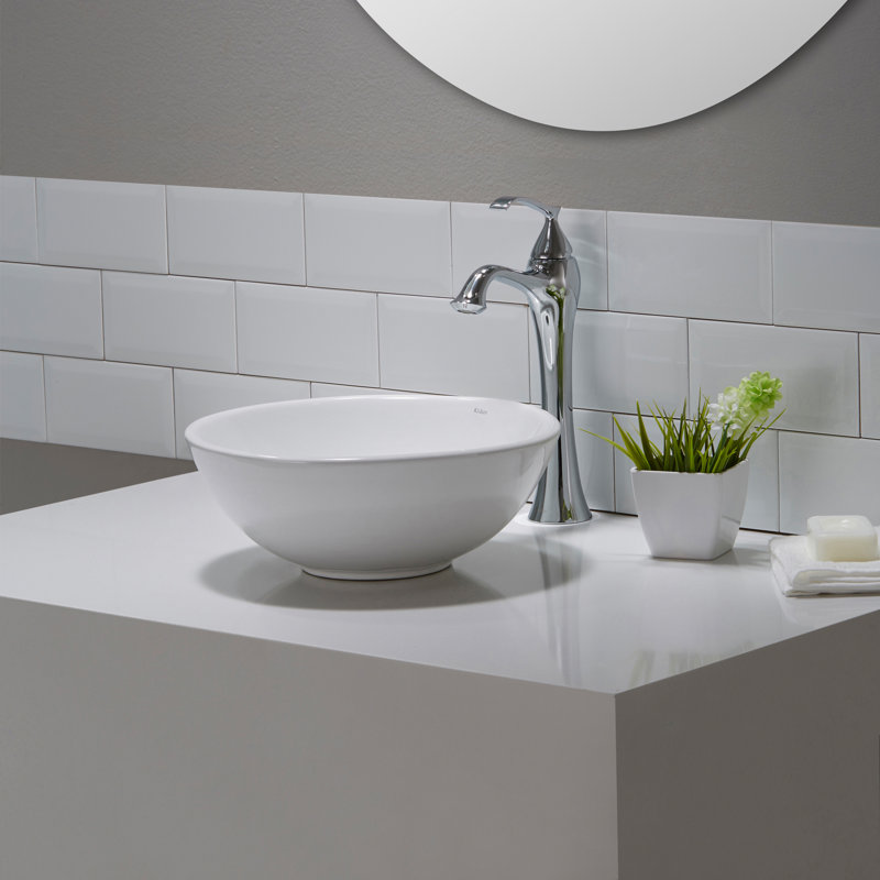 KRAUS Elavo™ Thin Ceramics Vessel Bathroom Sink, Oil Rubbed Bronze