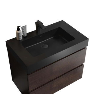 29.9'' Wall Mounted Single Bathroom Vanity with Sink