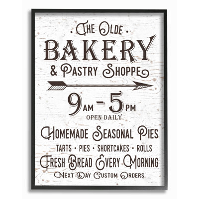 " Vintage Sign The Old Bakery and Pastry Shop " Textual Art Print
