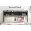 Structure de lit plateforme pleine grandeur en bois avec rangement et 2 tablettes, ton de bois gris, pas de bruit, assemblage facile, support pour matelas, cadre antique, métal et construction, compartiment, pièce idéale pour la chambre à coucher-703600879
