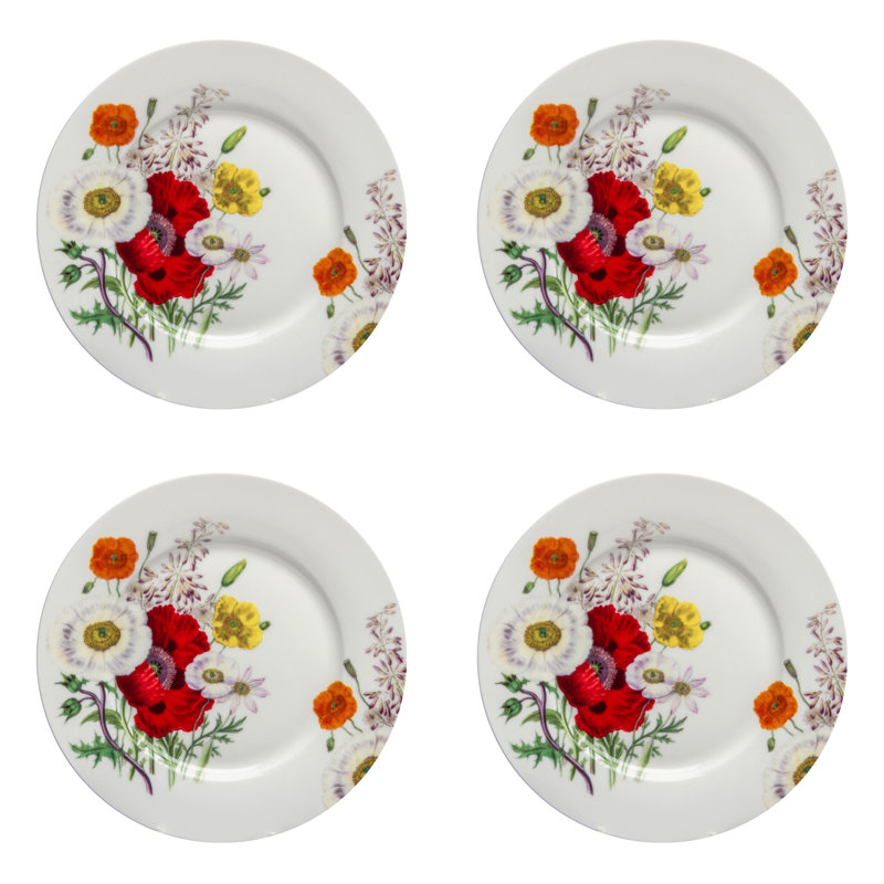 Poppy Red Bone China Dessert Plate