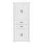 Armoire de rangement blanche à plusieurs compartiments, porte de tablette intégrée avec 2 tiroirs et couche réglable-466598437