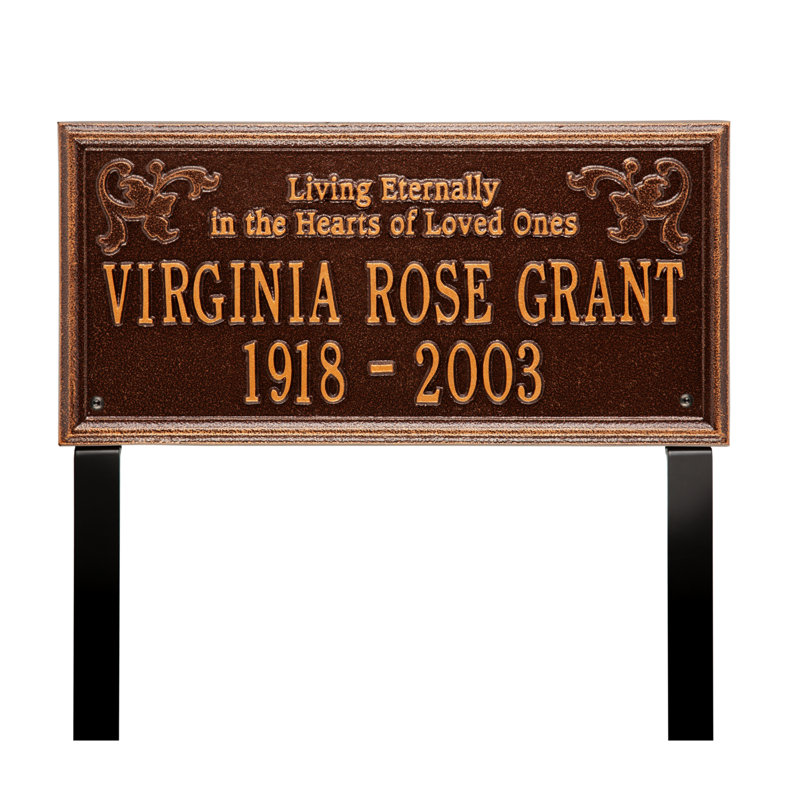 Wilmington 'Living Eternally' Memorial Plaque, Antique Copper, Yes