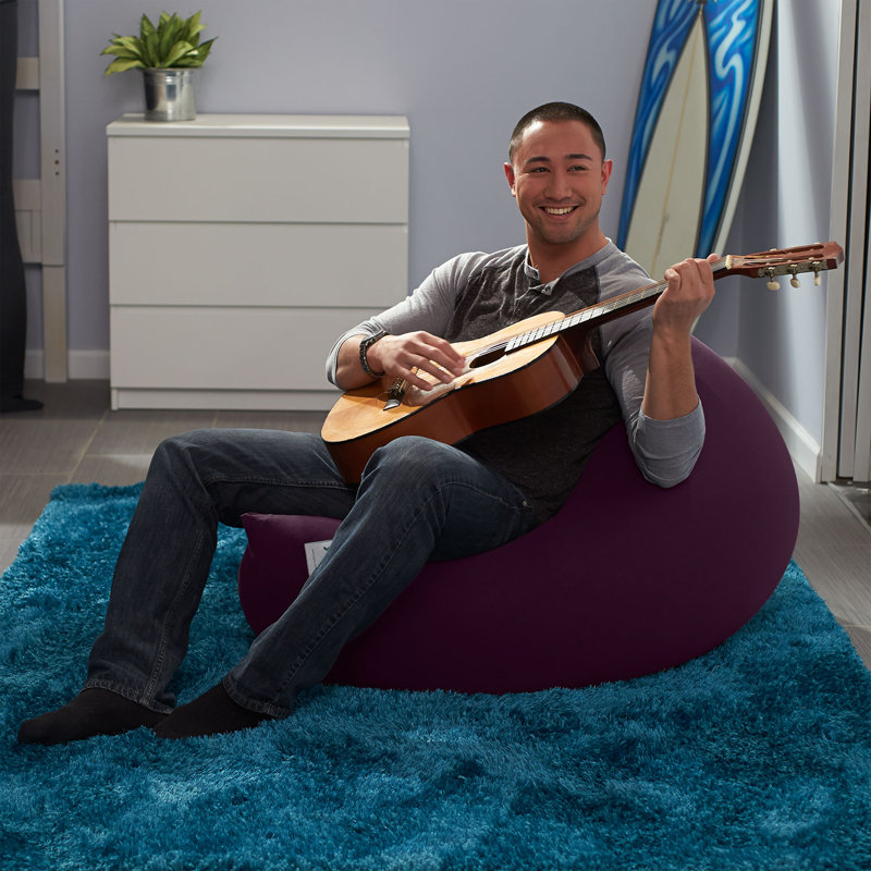 Yogi / Indoor Cotton Bean Bag Chair, Deep Purple