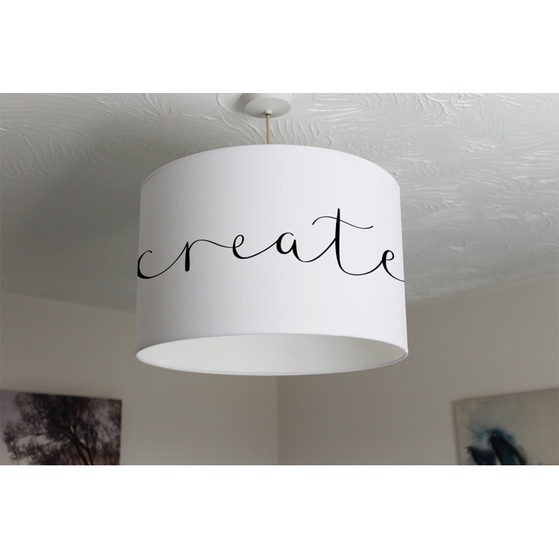 22cm H Canvas Drum Pendant Shade ( Clip On )