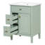 Meuble-lavabo de 24 pouces avec meuble-lavabo avec un tiroir rabattable, deux tiroirs standard et une tablette réglable, meuble-lavabo autoportant pour le rangement de la salle de bain