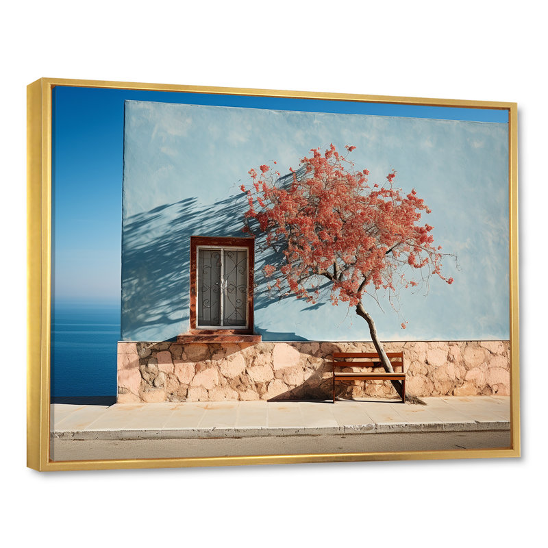 Modern Modern Coastal Horizon, reproduction d'art sur toile, Cadre flottant doré, H 24 po x l 32 po x P 1 po