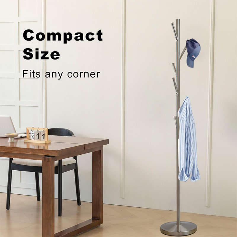 Coat Rack Freestanding, Silver