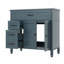 Meuble-lavabo 36 po avec lavabo, armoire de salle de bain avec tiroirs, structure solide et panneau de fibres à densité moyenne, deux ensembles, gris-bleu