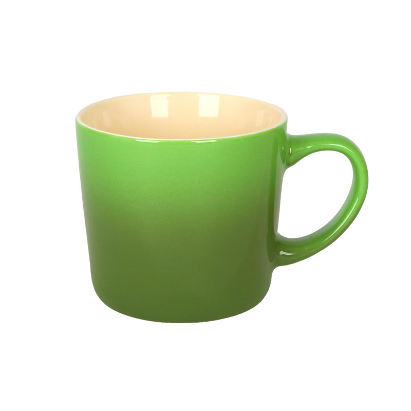 Argon Tableware - Ombre Coffee Mug - Glazed New Bone China Drinking Cup, 1, Green