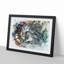 Cat Licking its Paw in Abstract - Picture Frame Graphic Art Print-55680956-55680959