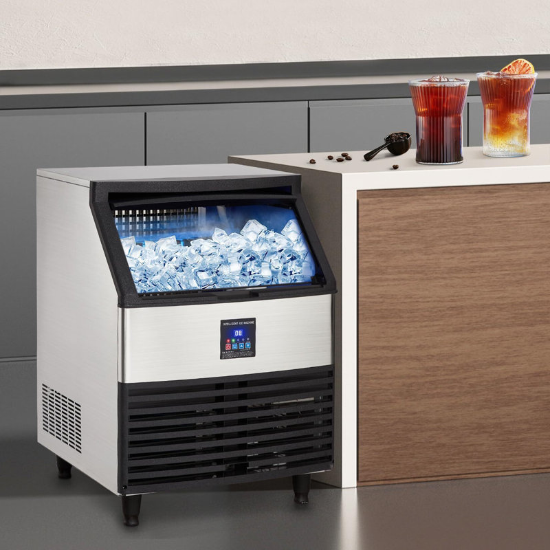 Commercial Ice Maker Machine 300Lbs/24H, With 100Lbs Ice Storage Capacity