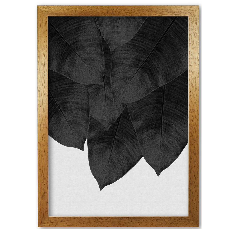Banana Leaf III - Single Picture Frame Print, 42 cm H x 30 cm W x 5 cm D, Honey Oak Frame