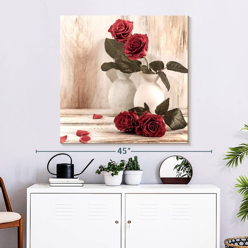 Vase de roses Harnek, H 33 po x l 33 po