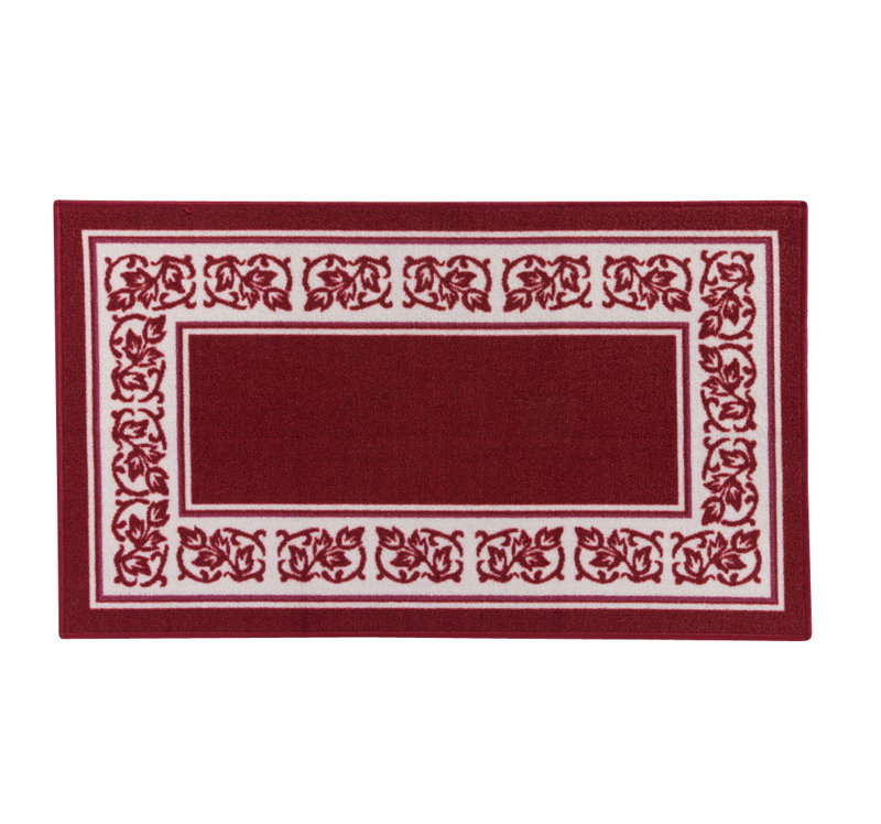 Washable Floral Indoor Rug, Burgundy, 45" x 26"