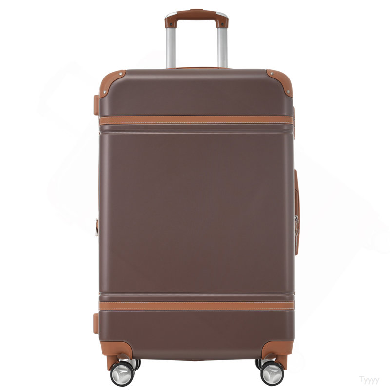 Ensemble de 3 valises à roulettes Hardshell 20 "+24" Valise à roulettes avec valise TSA, brun clair