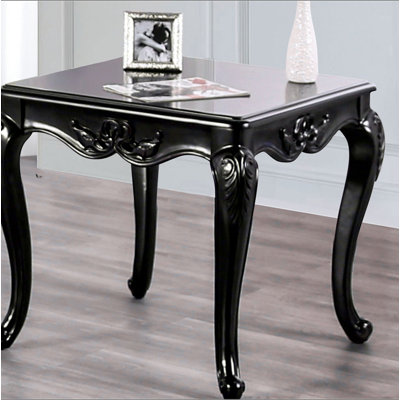 Wooden End Table With Cabriole Legs
