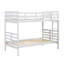 Lit superposé simple au-dessus de lit classique, finition blanche, fabrication en bois, garde-corps`` pas de sommier tapissier, lit en blanc-129628409-129628408