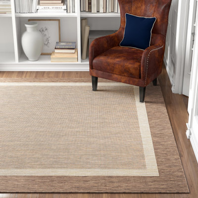 Devon Flatweave Golden Brown/Cream Indoor Outdoor Rug