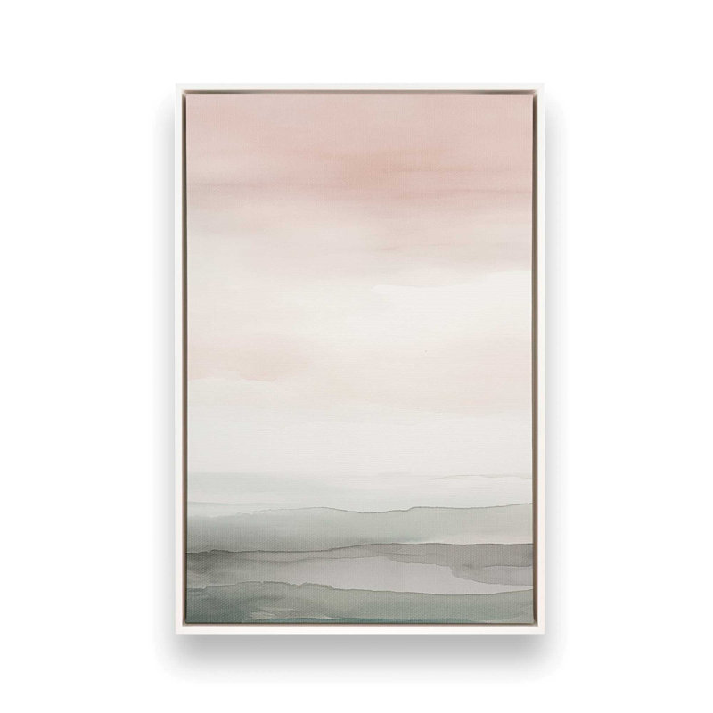 Peach Tranquility III Canvas Print, Opaque White Framed, 48.75" H x 32.75" W x 1.75" D