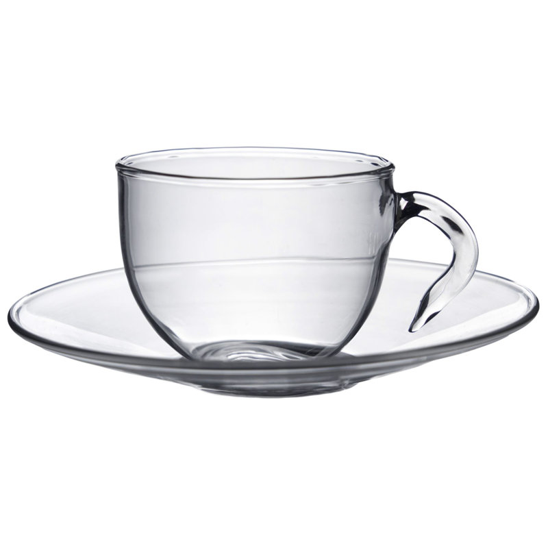 Glass Espresso Cup and Saucer