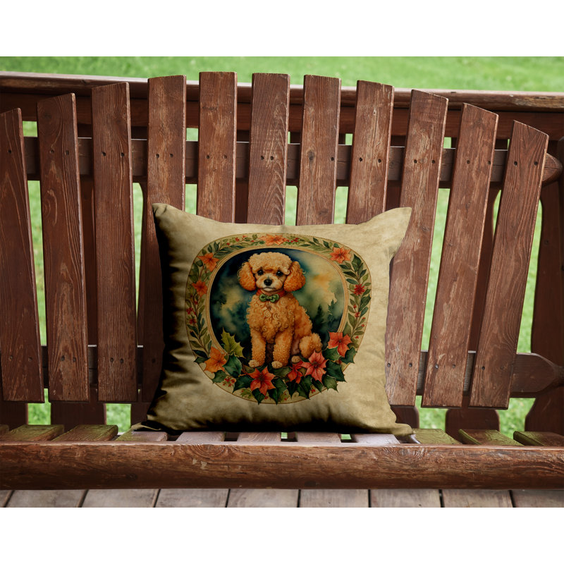 Coussin décoratif intérieur / extérieur en polyester Christmas, 14 po x 14 po, Carré
