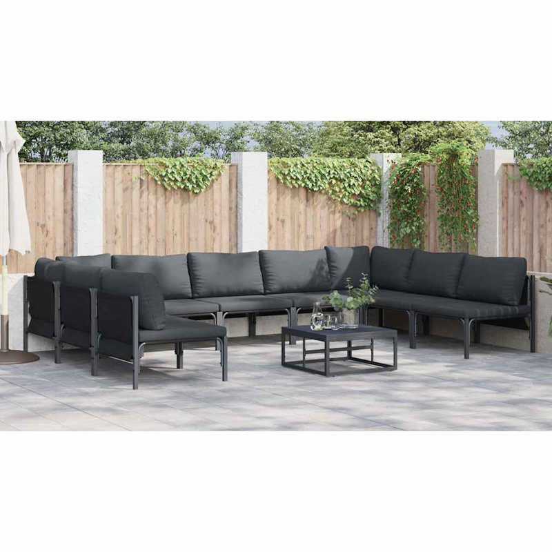 Vidaxl Garden Sofa Set 10 Pcs Anthracite Steel