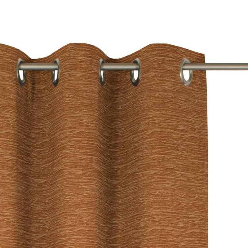 Gracierose Synthetic Eyelet Single Curtain Panel, opaque, 245cm Width x 270cm Drop, Fawn brown