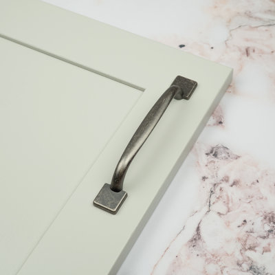 128mm Antique Pewter Square Foot Handle