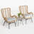 3Pcs Outdoor Bistro Chat Set Patio Conversation Set Wicker Chairs and Glass Table with Seat Cushions-962735166