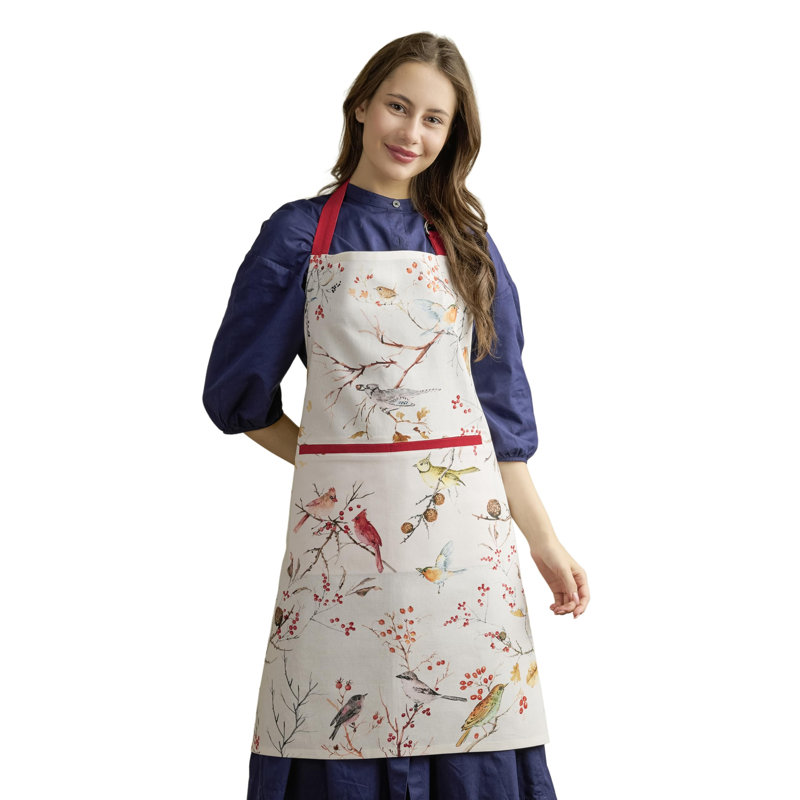 Maison d' Hermine 100% Cotton Apron for women with Pocket Kitchen Chef Apron for Men Cooking Gardening Server Waitress Maid (Pinson).