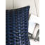 Housse de coussin réversible en similicuir bleu-115992006