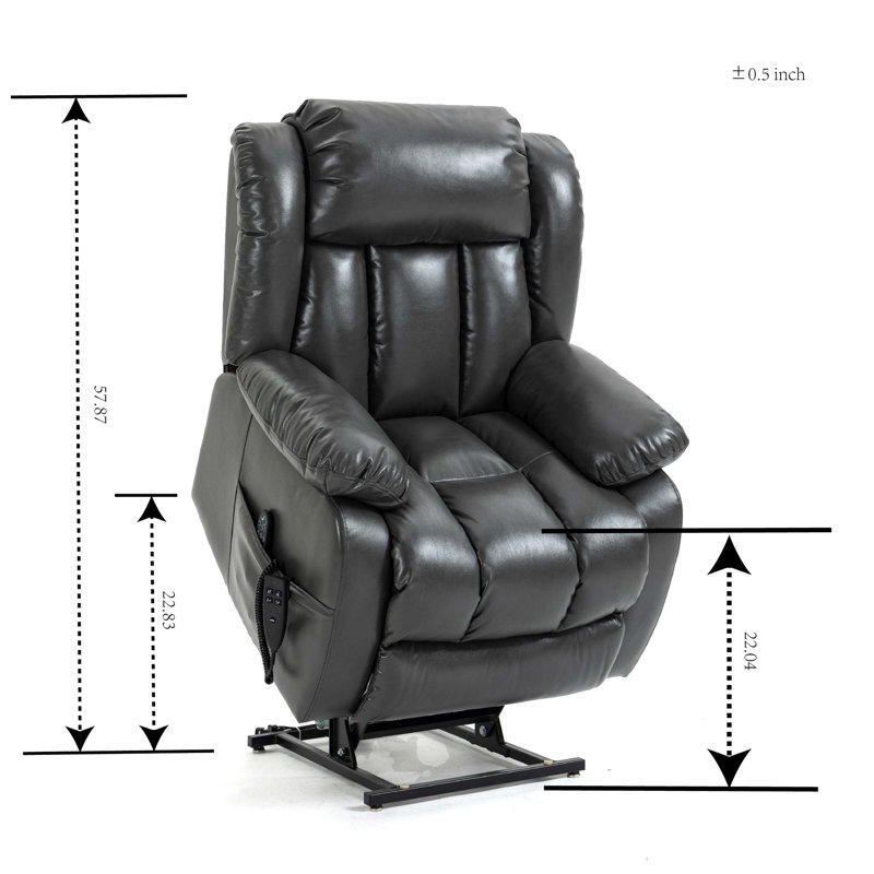 Fauteuil inclinable électrique à deux moteurs avec réglage à 8 points et chauffage lombaire de taille moyenne Infinity