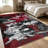 1PC Modern Abstract Burgundy Black Grey White Art Print area rugs for Living Room, Soft and Comfortable, Suitable for all seasons, easy-to-maintain, machine washable Indoor floor mat, Under Table Farmhouse suitable for dining space, bedroom,...-588449939